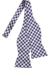 Tommy Hilfiger Purple and Blue Check Bow Tie
