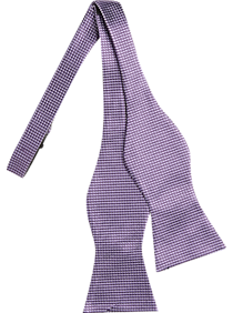 Tommy Hilfiger Purple Woven Check Bow Tie