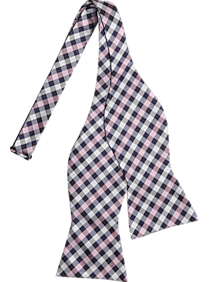 Tommy Hilfiger Pink and Navy Check Bow Tie