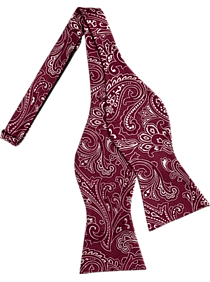 Tommy Hilfiger Red Paisley Self-Tie Bow Tie