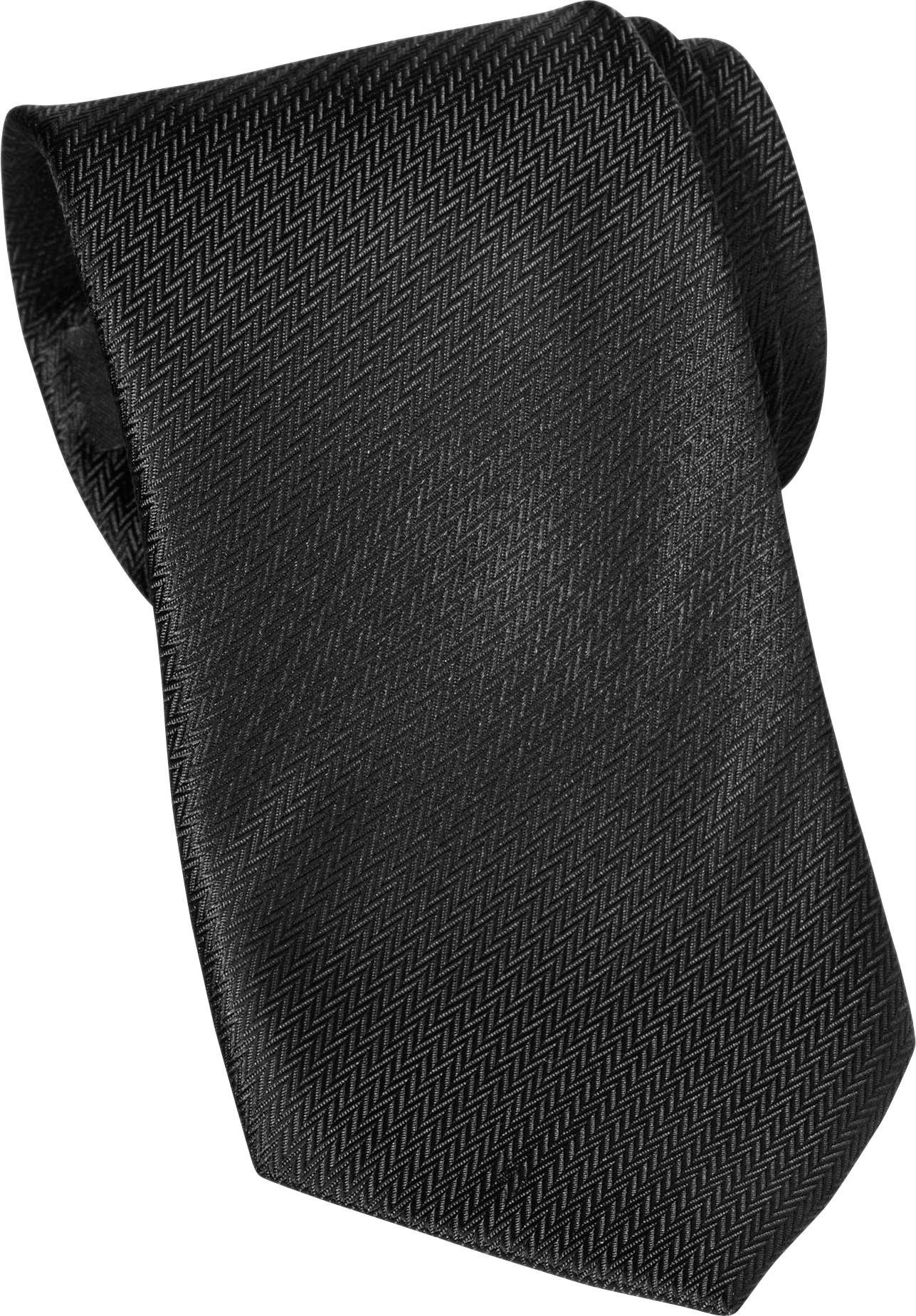 Egara Black Herringbone Narrow Silk Tie