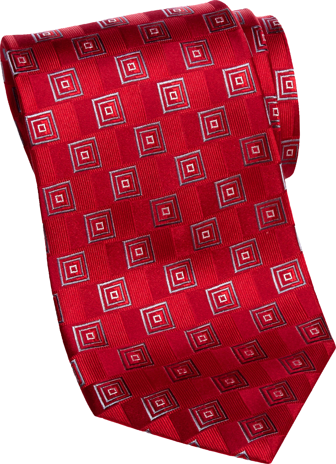 Sean John Red Square Extra Long Silk Tie
