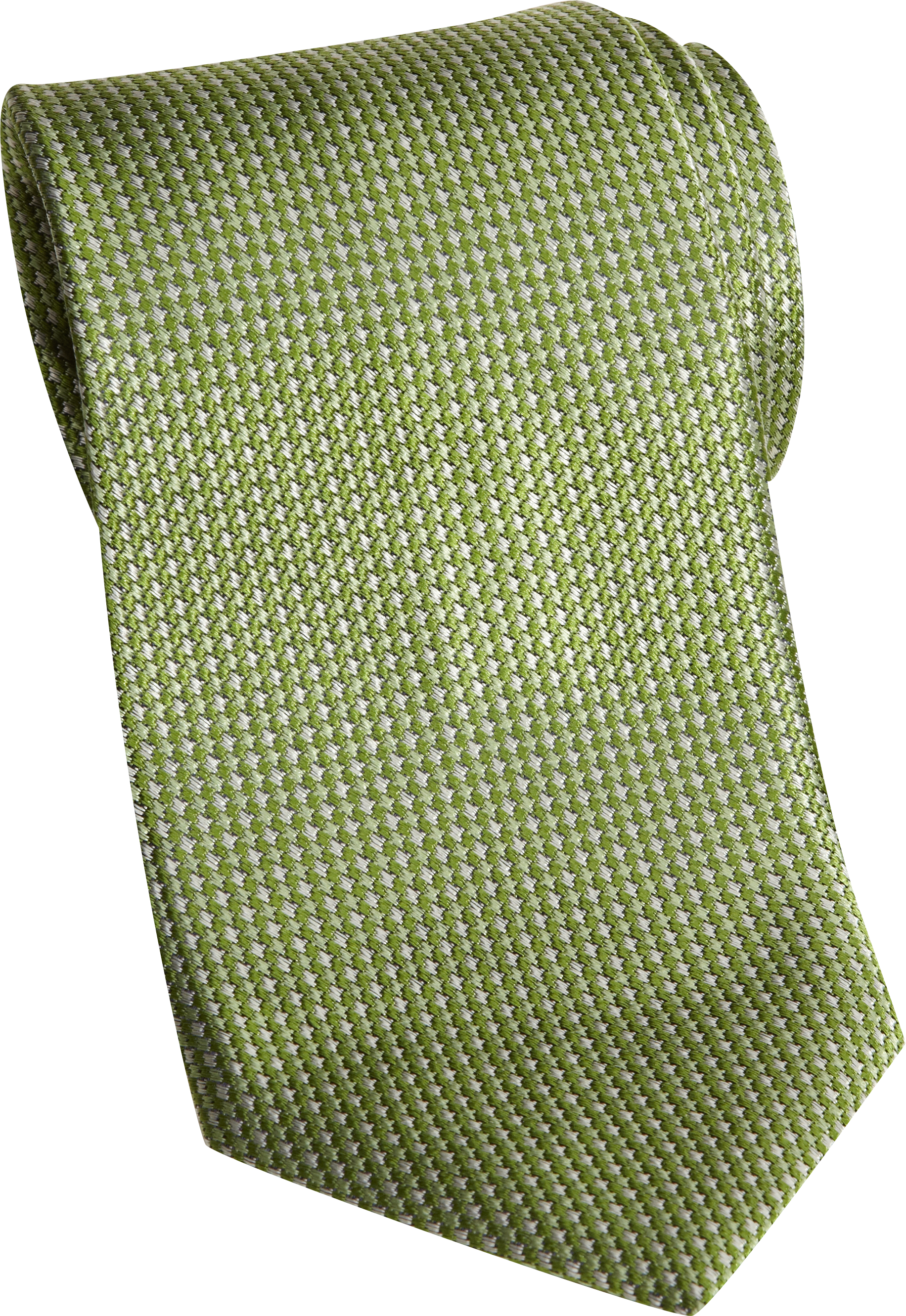 Egara Green Woven Check Narrow Extra Long Tie