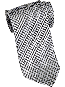 Pronto Uomo Black Diamond Grid Narrow Tie