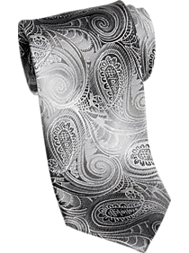 Pronto Uomo Black Paisley Narrow Tie