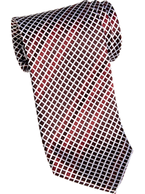 Pronto Uomo Red Grid Pattern Narrow Tie
