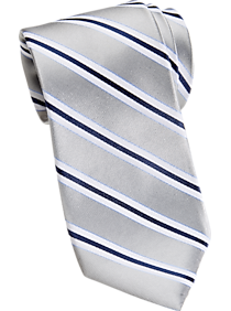 Nautica Gray & Navy Stripe Narrow Tie