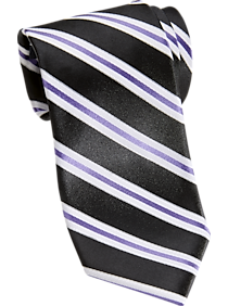 Nautica Black & Lavender Stripe Narrow Tie