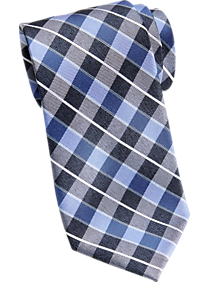 Nautica Blue Plaid Narrow Tie