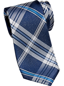 Nautica Navy Plaid Narrow Tie