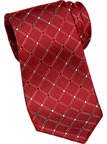 Nautica Red Grid Narrow Tie