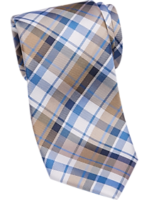 Nautica Taupe Plaid Narrow Tie