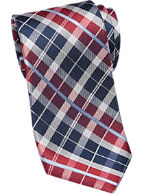 Nautica Red Plaid Narrow Tie