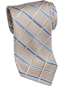 Platinum Designs Taupe Diamond Grid Narrow Tie
