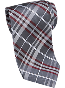 Platinum Designs Burgundy Plaid Narrow Tie