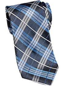 Joseph Abboud Black & Blue Plaid Narrow Tie
