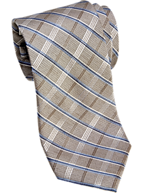 Joseph Abboud Taupe Check Narrow Tie