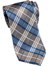 Joseph Abboud Silver Plaid Narrow Tie