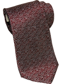 Joseph Abboud Red Graphic Pattern Narrow Tie