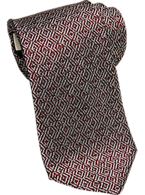 Joseph Abboud Red Graphic Pattern Narrow Tie