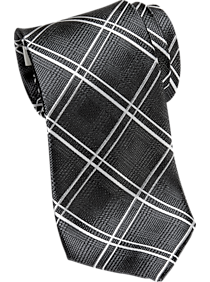 Joseph Abboud Charcoal Plaid Narrow Tie