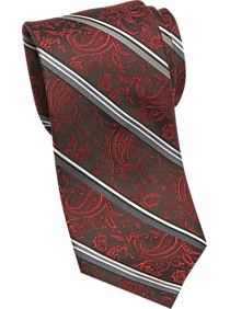 Platinum Designs Burgundy Paisley Washable Narrow Tie