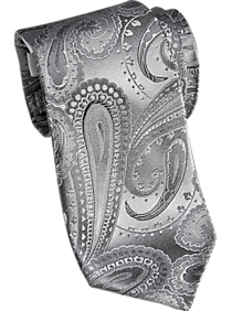 Joseph Abboud Gray Paisley Narrow Tie
