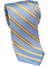 Esquire Blue & Gold Stripe Skinny Tie