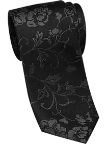Esquire Black Floral Skinny Tie