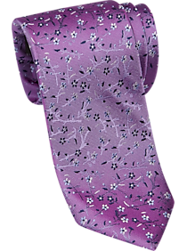 Esquire Purple Floral Skinny Tie