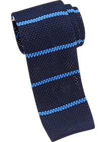 Burma Bibas Blue Stripe Skinny Knit Tie