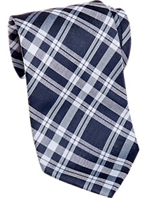 Calvin Klein Navy Plaid Narrow Tie