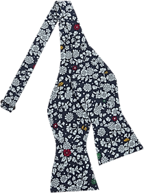Tommy Hilfiger Navy Floral Self-Tie Bow Tie