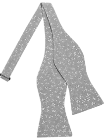 Tommy Hilfiger Gray Floral Self-Tie Bow Tie