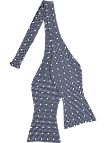 Tommy Hilfiger Navy & White Dots Self-Tie Bow Tie