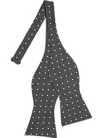 Tommy Hilfiger Black & White Dots Self-Tie Bow Tie