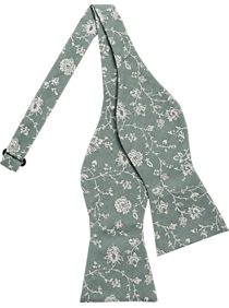 Tommy Hilfiger Green Floral Self-Tie Bow Tie