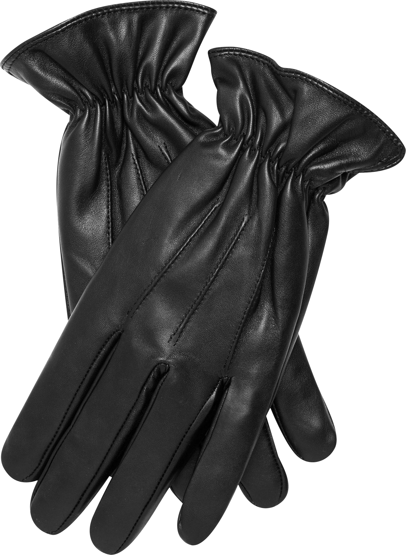 Leather Cashmere Lined Dark Black Gloves