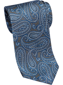 Pronto Uomo Platinum Narrow Tie Blue Paisley
