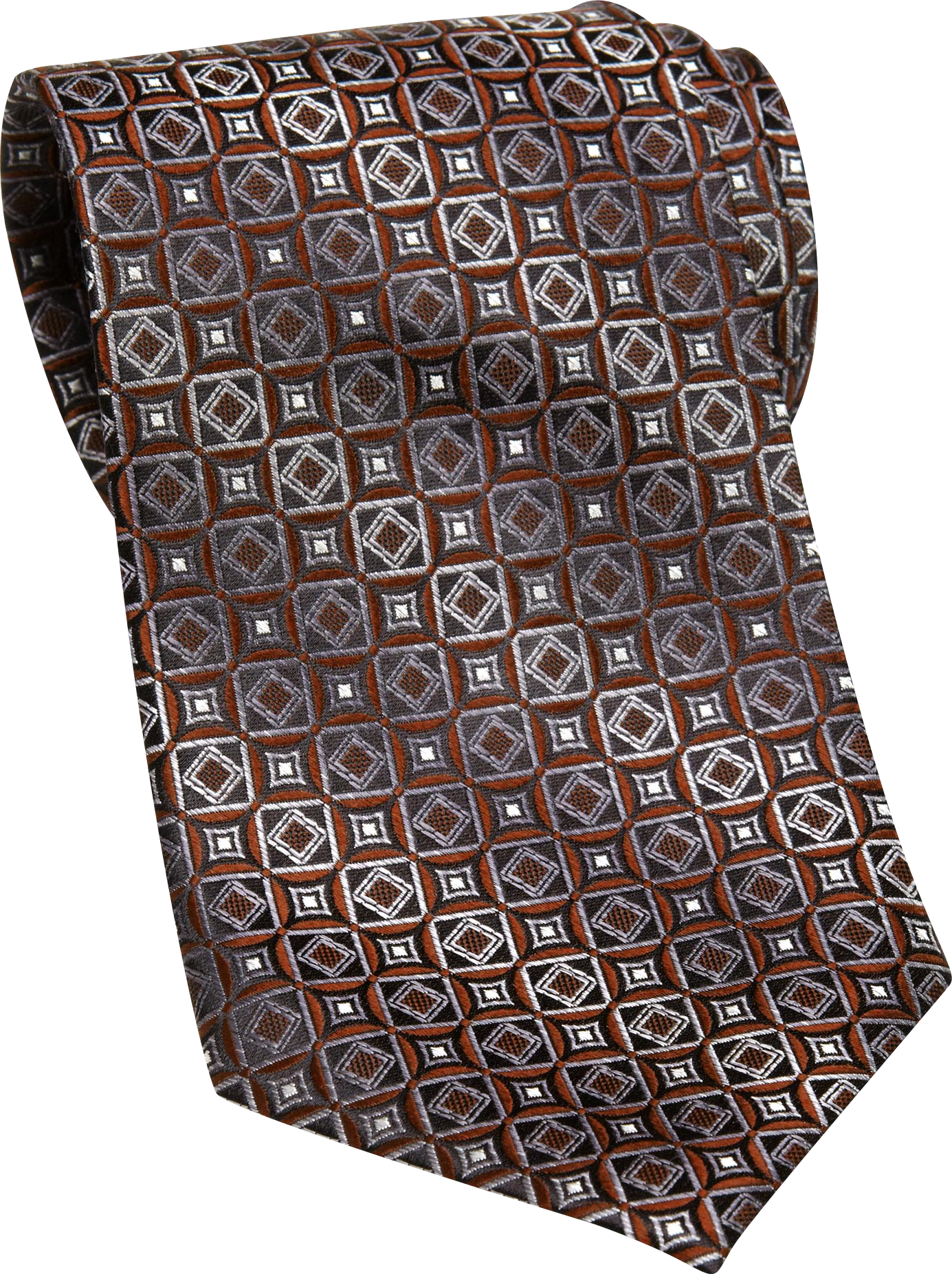 Platinum Designs Burgundy and Gray Mini Geometric Tie