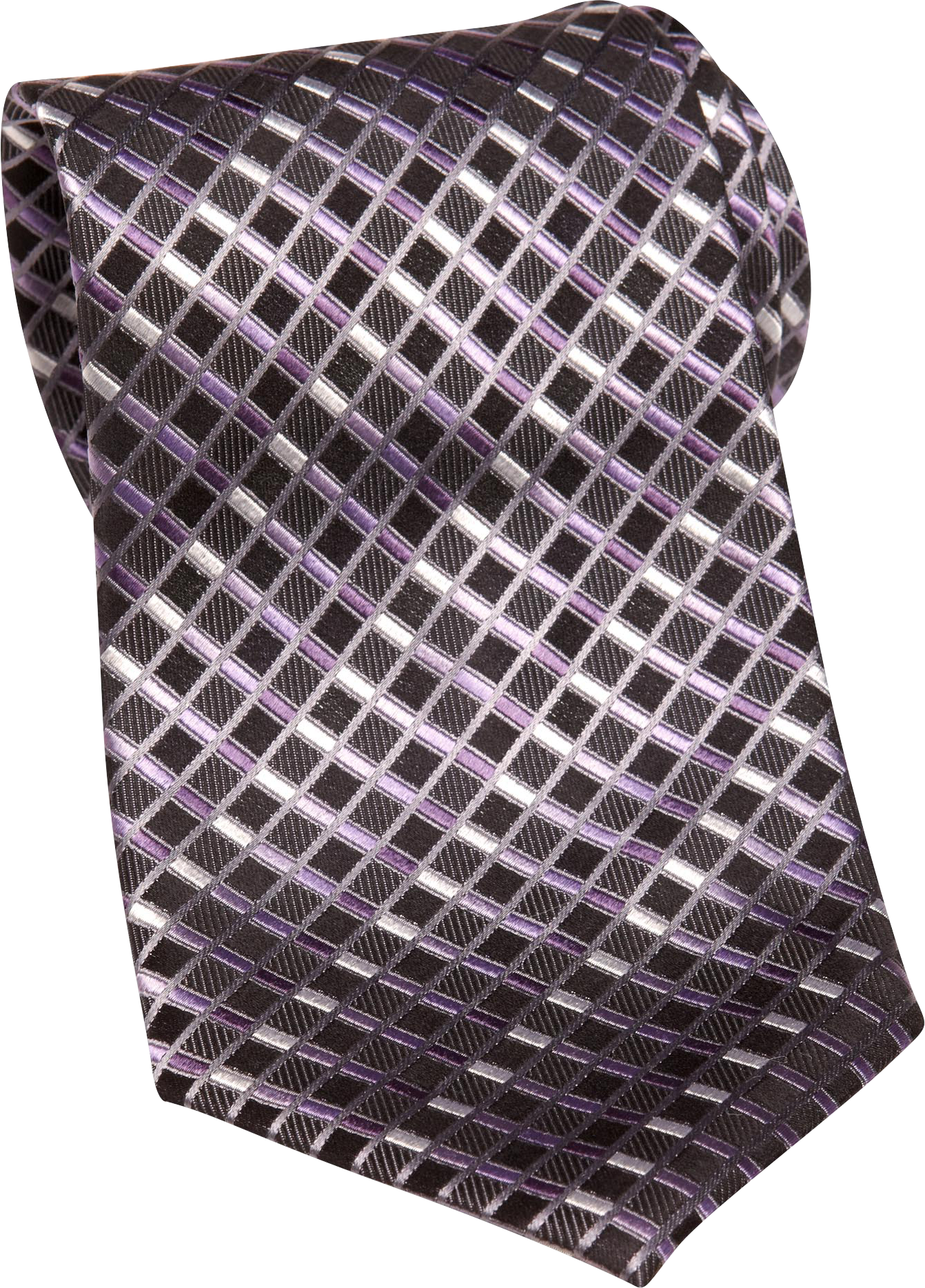 Platinum Designs Purple and Black Geometric Tie