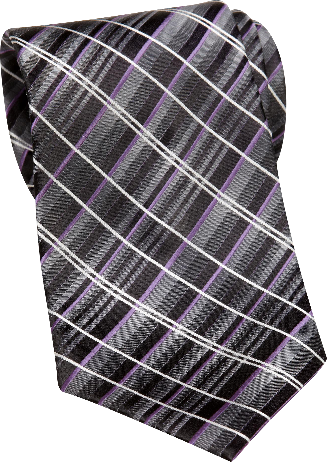 Platinum Designs Purple and Gray Stripe Tie