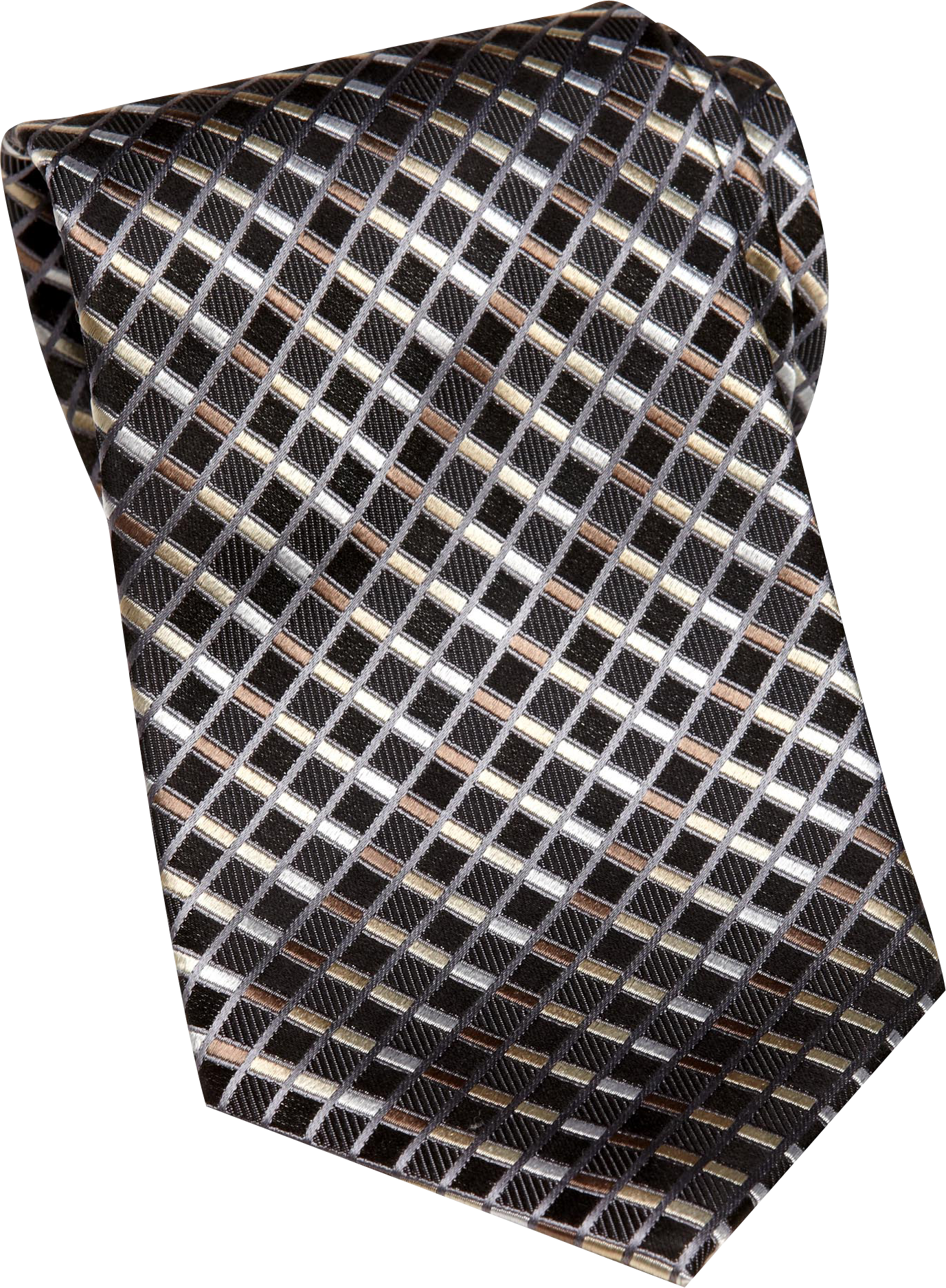 Platinum Designs Tan and Brown Geometric Tie