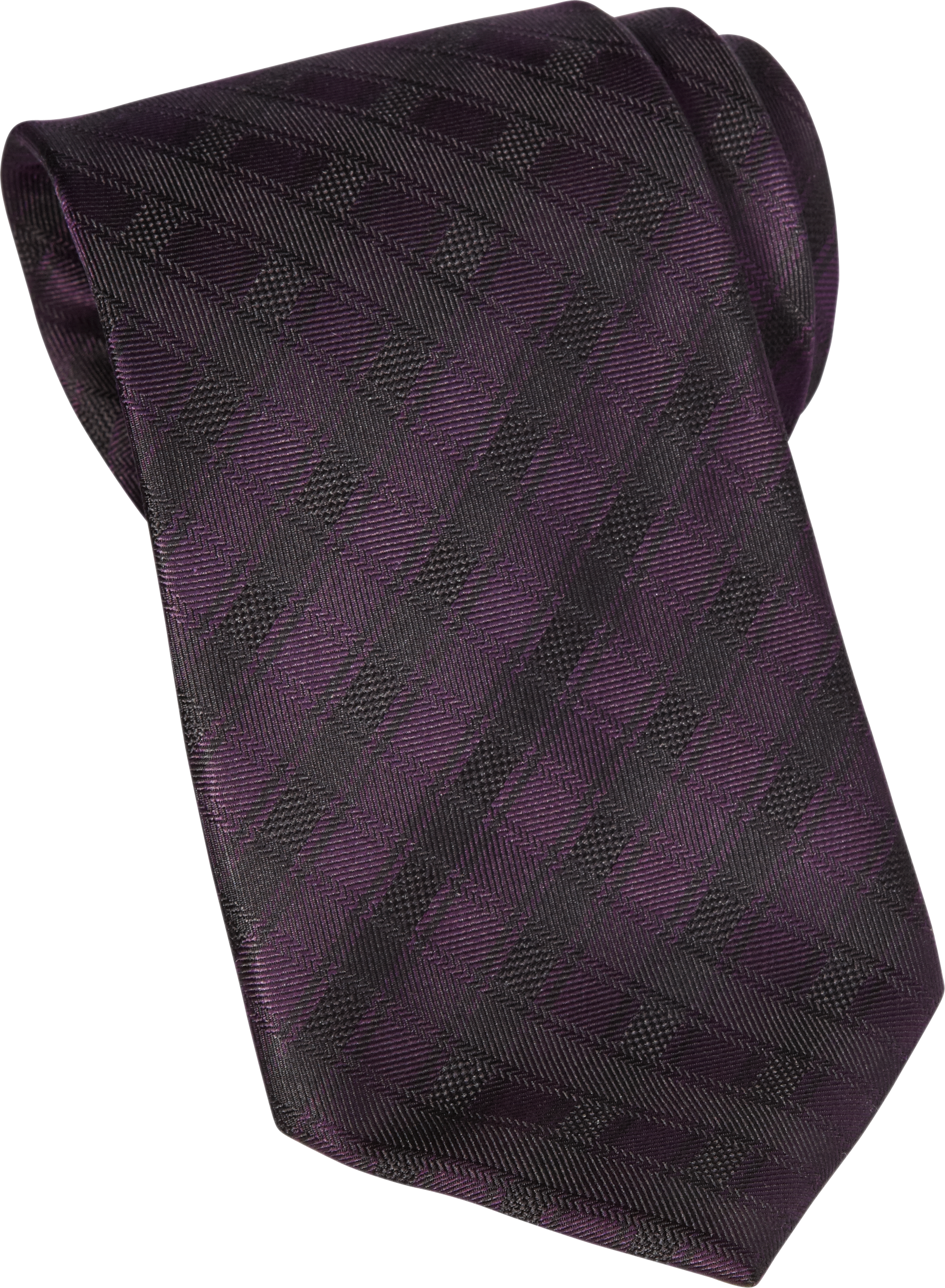 Egara Black Check Narrow Silk Tie