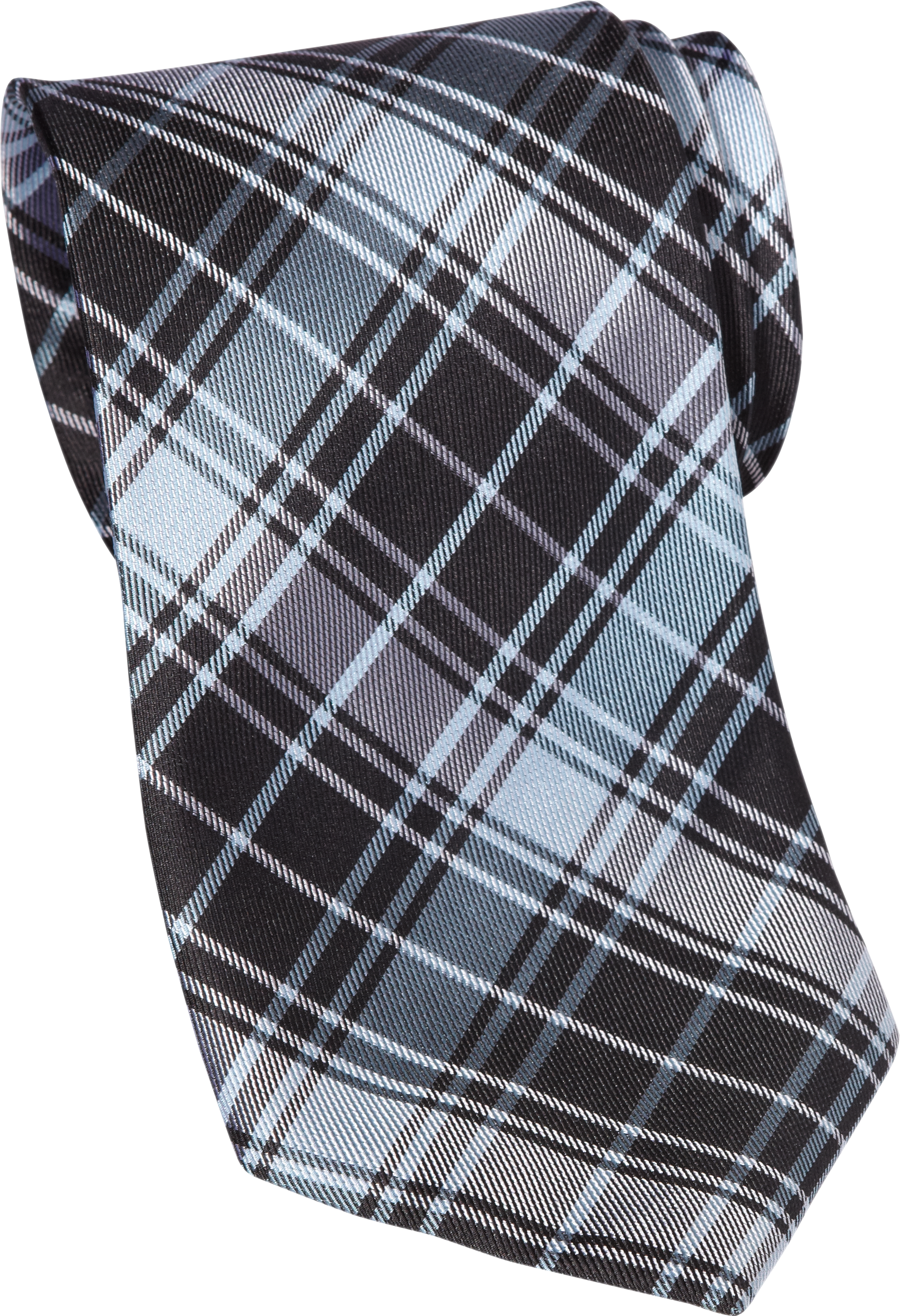 Egara Black Plaid Narrow Silk Tie