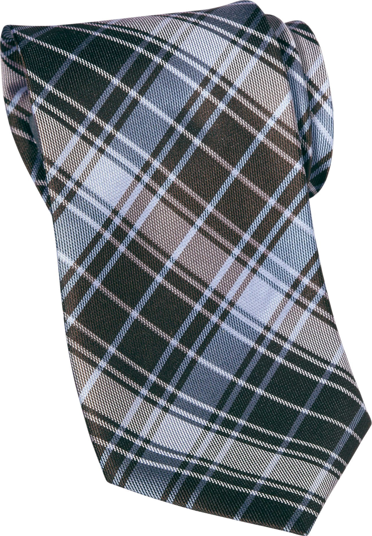Egara Brown Plaid Narrow Silk Tie