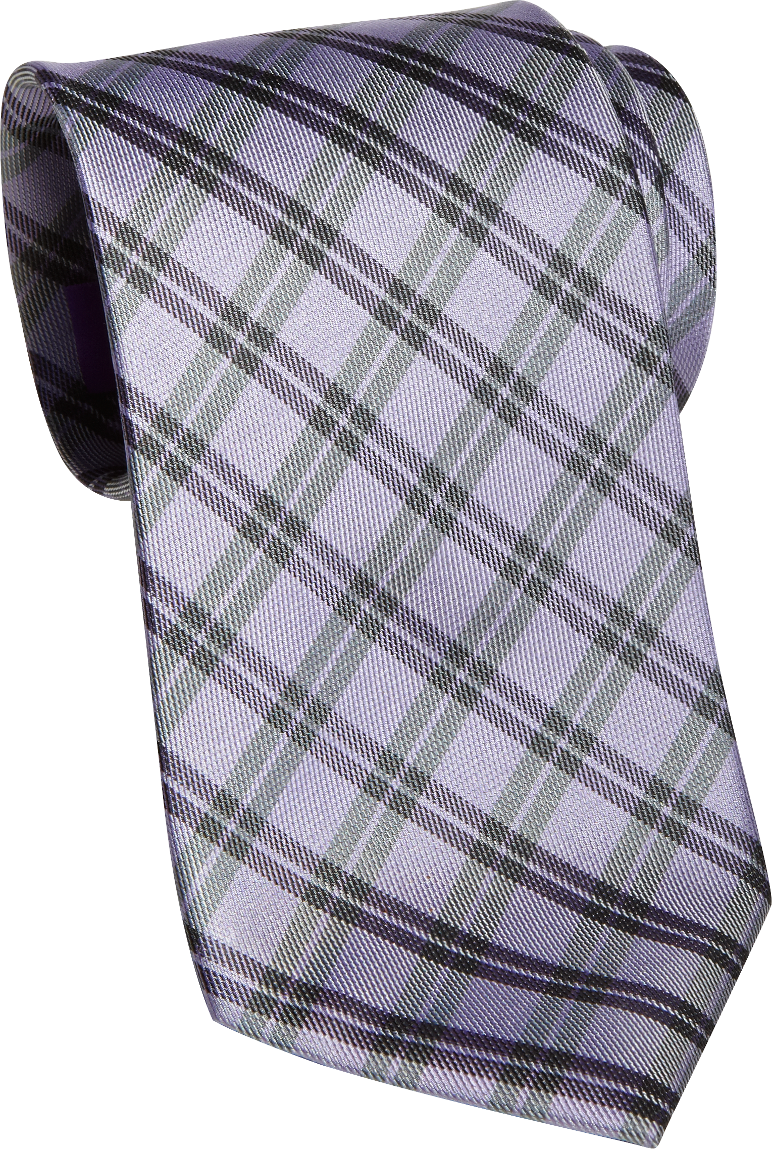 Egara Lilac Plaid Narrow Silk Tie