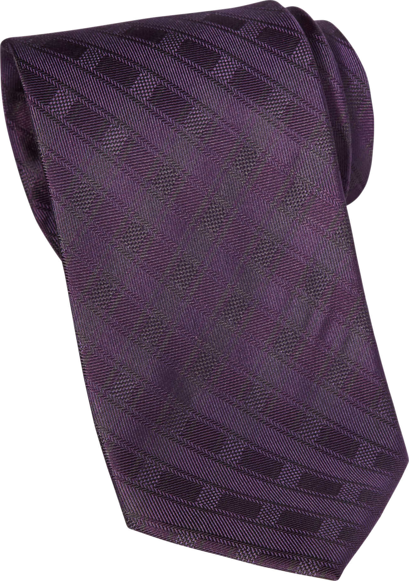 Egara Purple Check Narrow Silk Tie