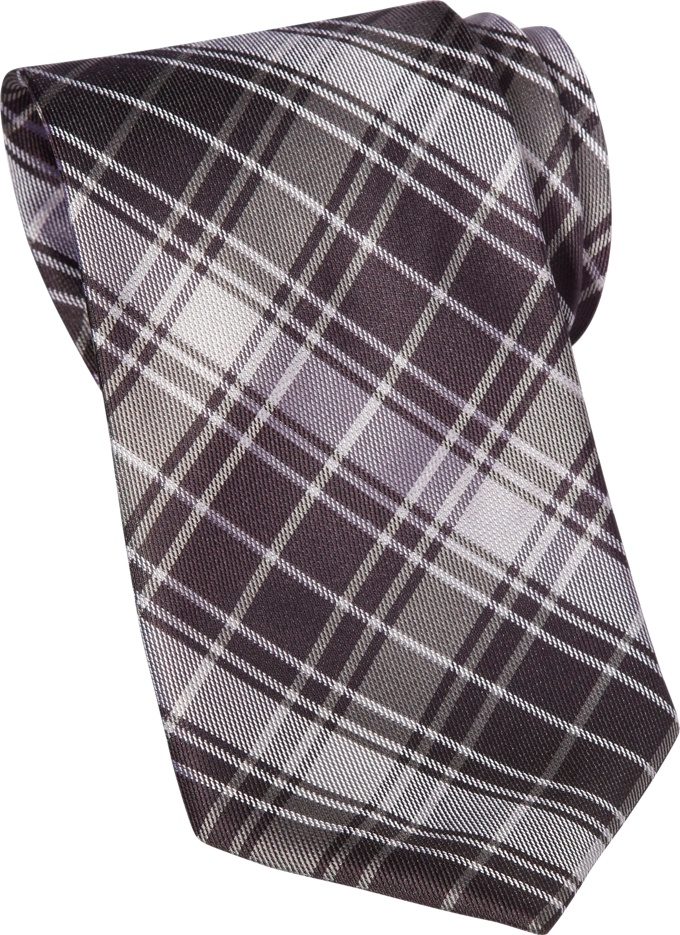 Egara Purple Plaid Narrow Silk Tie