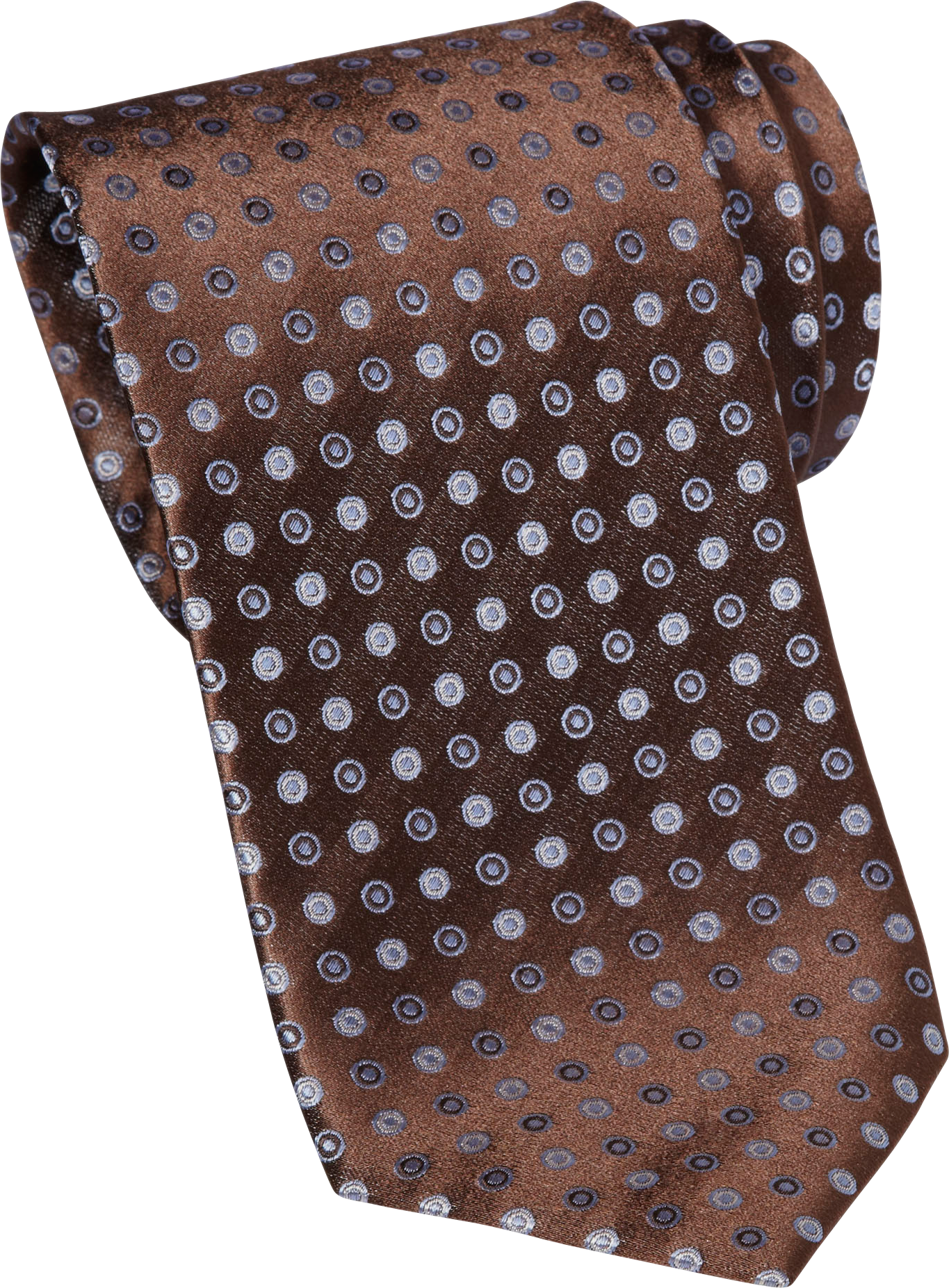 Egara Brown Dot Narrow Silk Tie